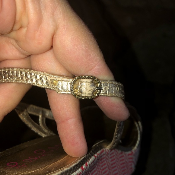 Lilly Pulitzer Sophie Gold Chevron Wedge 10 M - Picture 8 of 8